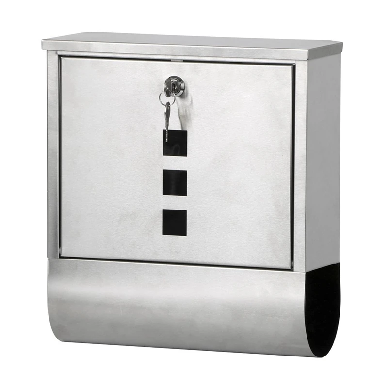 

Waterproof Stainless Steel Lockable Mailbox Newspaper Holder Outdoor Mail Post Letter Box