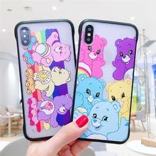 Cartoon Rainbow Bear Mobile Shell for iPhone 6 6s 7 8PLUS X XS MAX XR 11 11PRO Borderless Mobile Phone Drop Cover