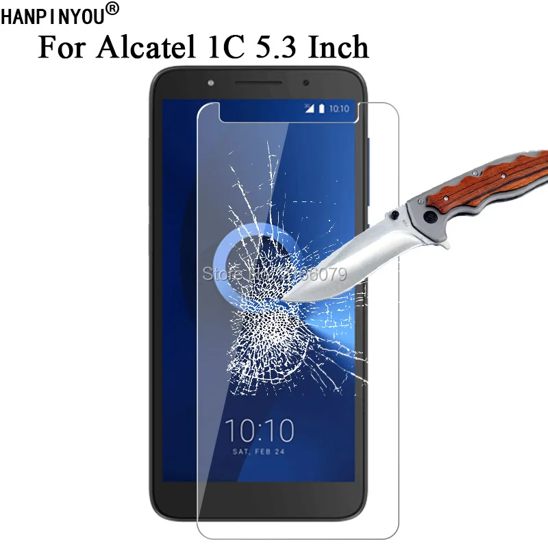 

1 Pc / 2 Pcs 9H 2.5D Tempered Glass Screen Protector For Alcatel 1C 5.3" Protective Film + Clean Tools