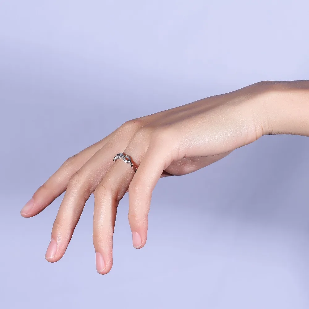 Doveggs кольцо из стерлингового серебра S925 половинное кольцо с DEF цвет Moissanite Вечность Обручальное кольцо кольца для женщин серебро 925 ювелирные изделия