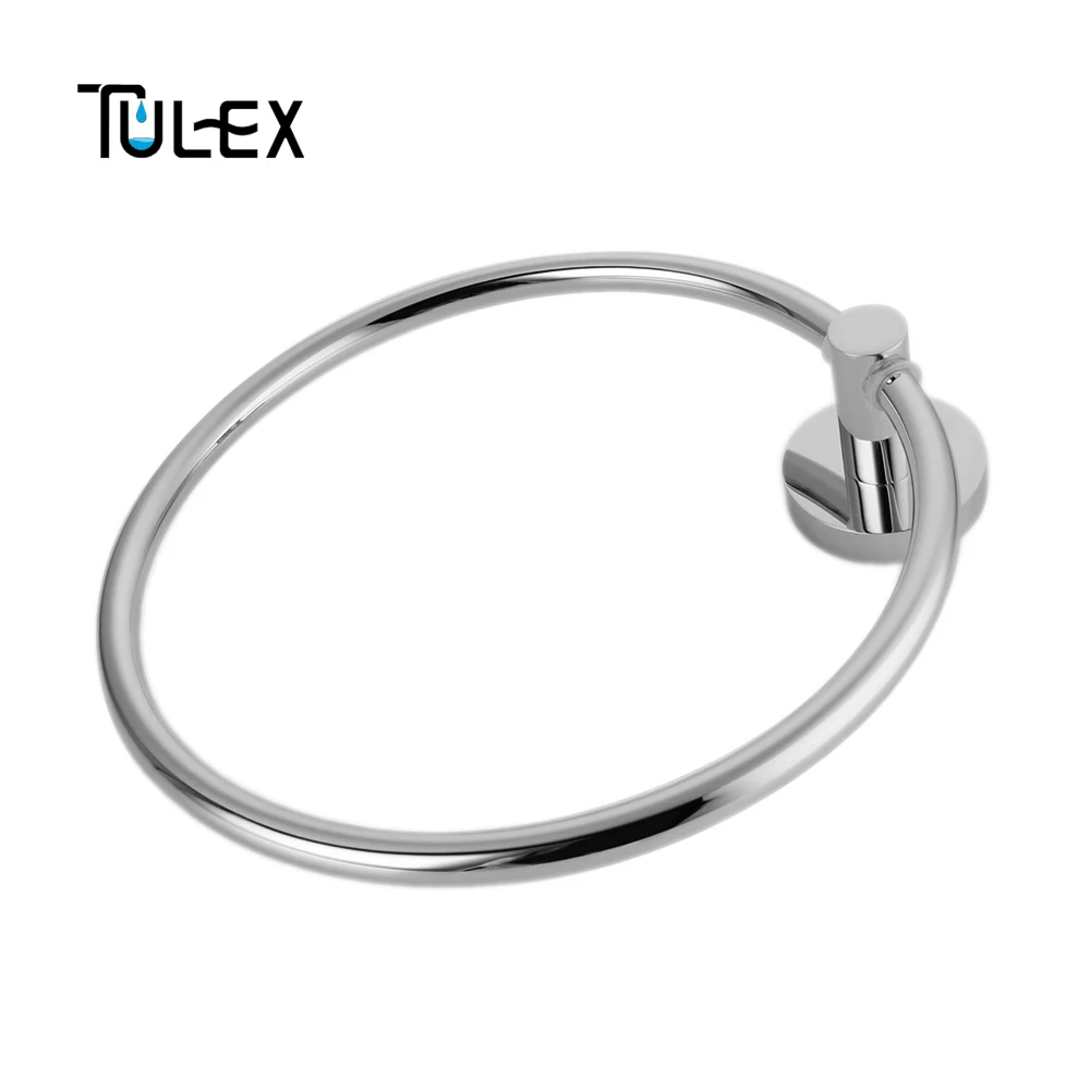 TULEX держатель для полотенец для ванной комнаты круглый держатель для полотенец аксессуары для ванной комнаты полный латунный корпус хромированное полотенце для душа