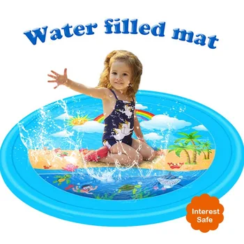 

Cartoon Water Mat Children's Play Mat Baby Animal Beach Play Mat Games Inflatable Spray Water Cushion Toys Plastic PVC 170cm