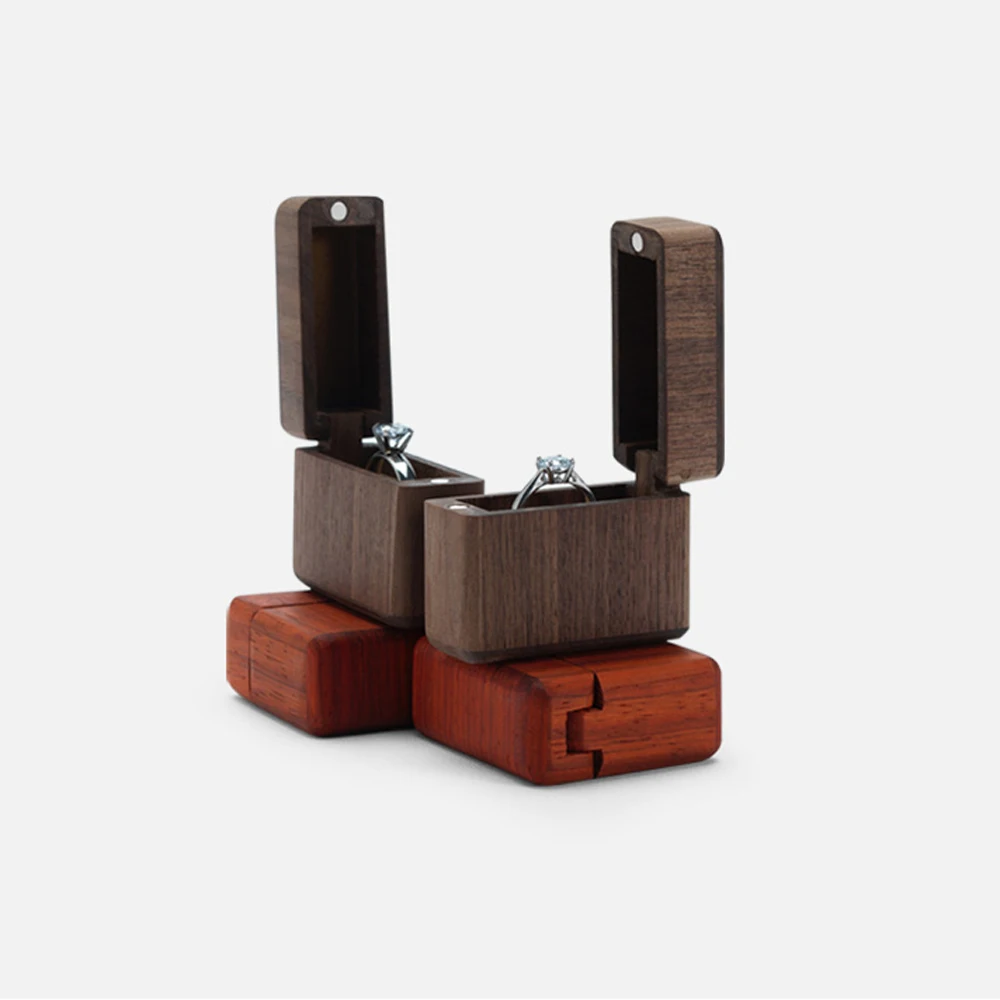 Wedding Valentines Engagement Wooden Ring Bearer Box, Handmade Rustic Wedding Ring Box Holder Custom Ring Box (6)