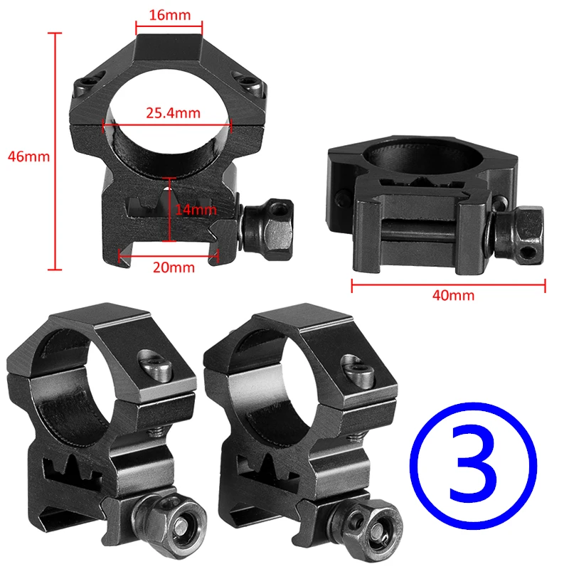 Hunting Riflescope Mount Rings 25.4MM/30MM Diameter Dual Picatinny Rail