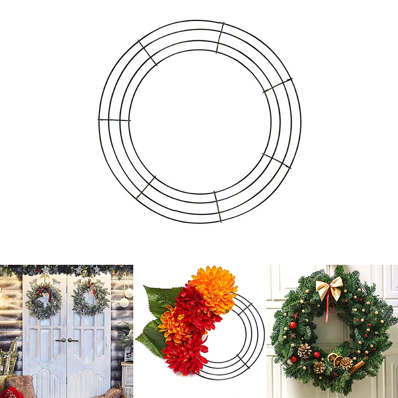 Christmas Flower Decorations 40cm Metal Wreath Frame Green Wire Round Ring  For Christmas Wedding Holidays Valentines Garden Home Party Decor From  Llchao, $12.92