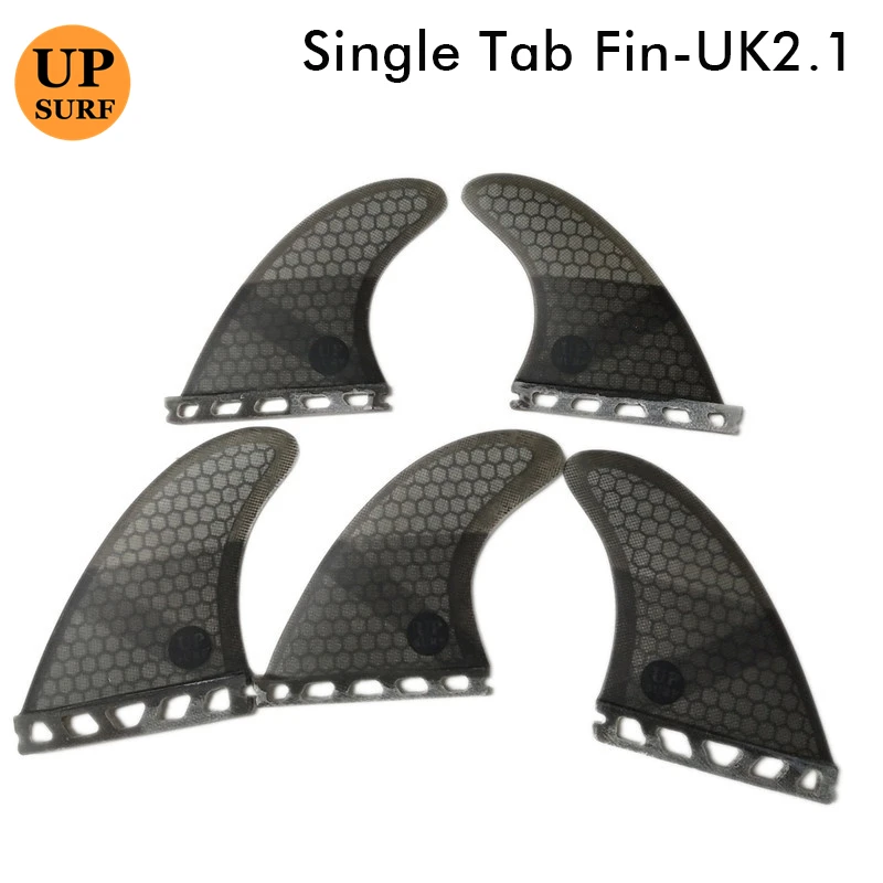 New Design Upsurf Single Tabs Fin UK2.1 Surfboard Fins Fiberglass Honeycomb Tri-Quad Fins Quilhas Thruster 5 fin Set
