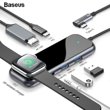 Baseus концентратор USB Type C к HDMI RJ45 Мульти USB 3,0 адаптер питания для MacBook Pro Air iWatch док-станция 3 порта USB-C usb-хаб разветвитель