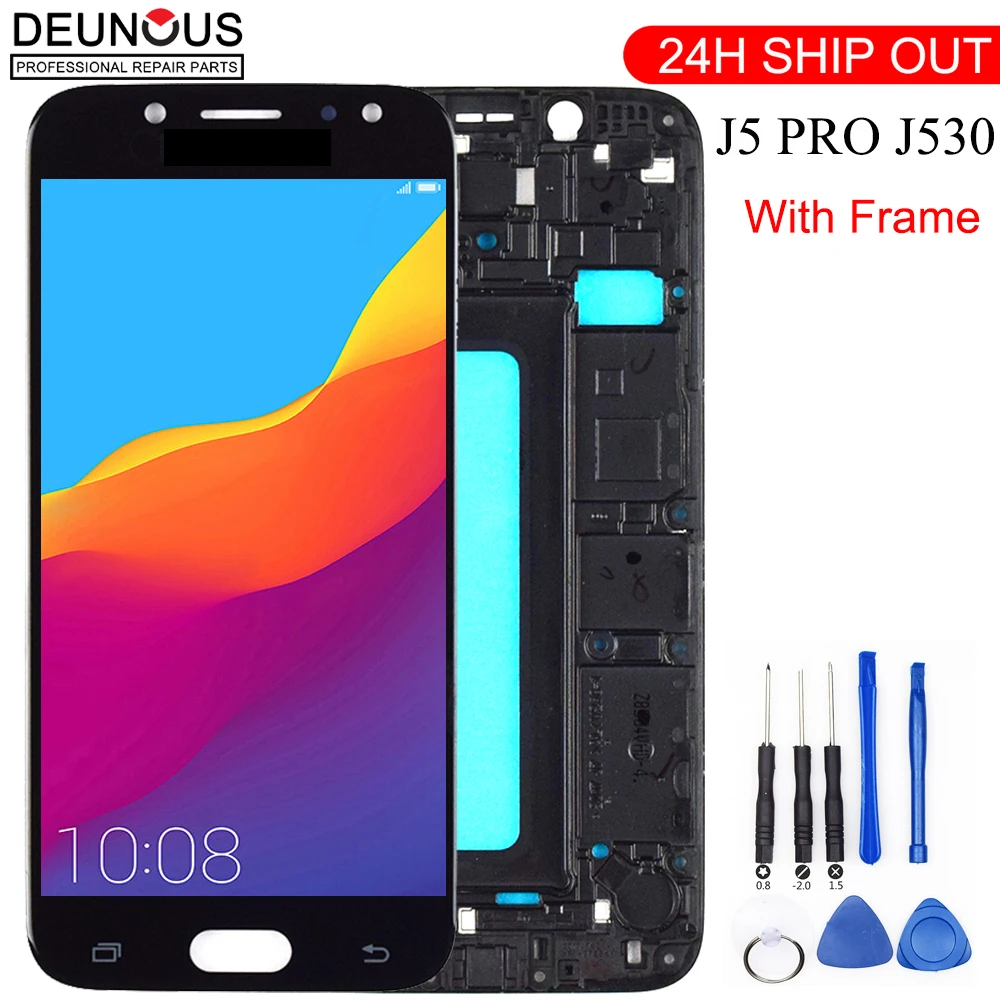 New J530 lcd For SAMSUNG Galaxy J5 Pro 2017 J530F SM-J530F LCD Display Touch Screen Digitizer for samsung j5 pro with Frame | Мобильные