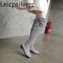 Женские ботинки женская обувь высокие сапоги зимние замшевые удобные сохраняющие тепло высокие сапоги до бедра на плоской подошве, большие размеры 32-50