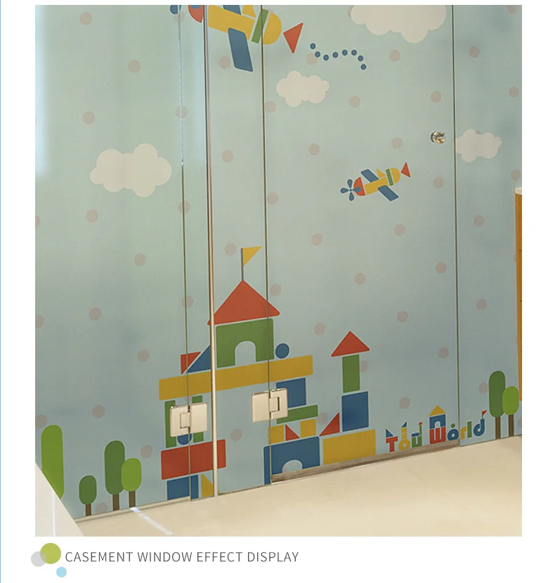 Витражная статическая пленка для окон матовая непрозрачная стеклянная наклейка домашний декор цифровая печать BLT704 игрушечный мир