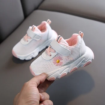 

2020 Summer Children Sports Shoes Small Daisies Baby Breathable Mesh Shoes Toddler Shoes Kids Running Shoes New