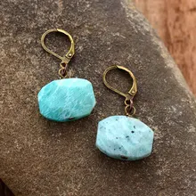 Women Designer Earrings Fashion Jewellery Amazonite Dangle Earrings US European Vintage Earrings Dropshipping