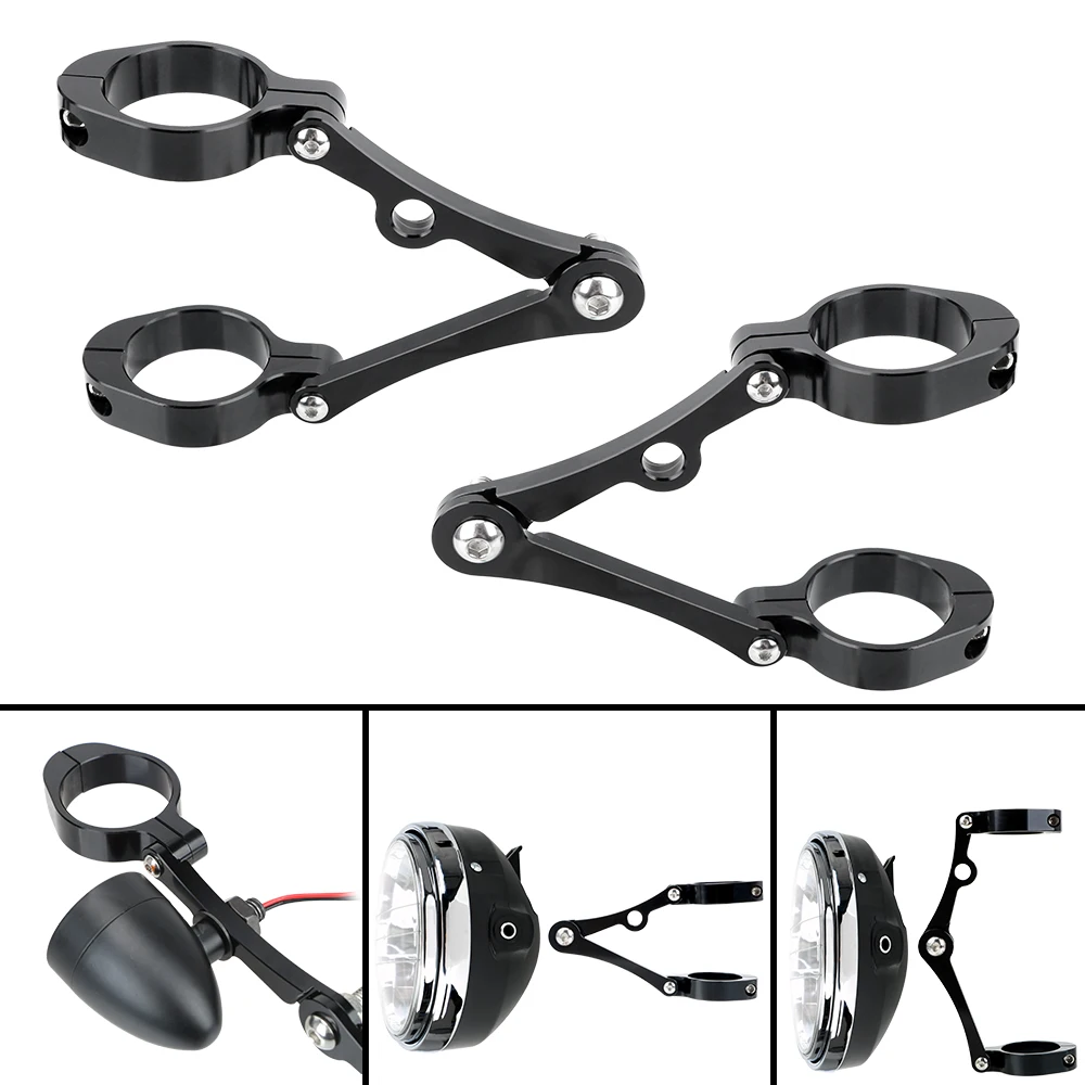 thumbnail image 2 of Cafe Racer Style Metal Bracket Headlight Holder For Motorcycle, Head Lamp Holder Headlight Mounting Brackets Fork 2 of 13