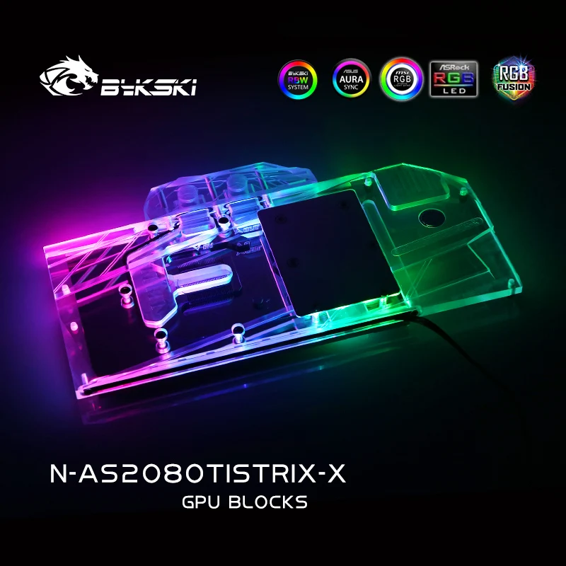Блок водяного охлаждения Bykski для ASUS ROG STRIX GTX 2080TI блок VGA кулер GPU 12v 4pin 5v 3Pin