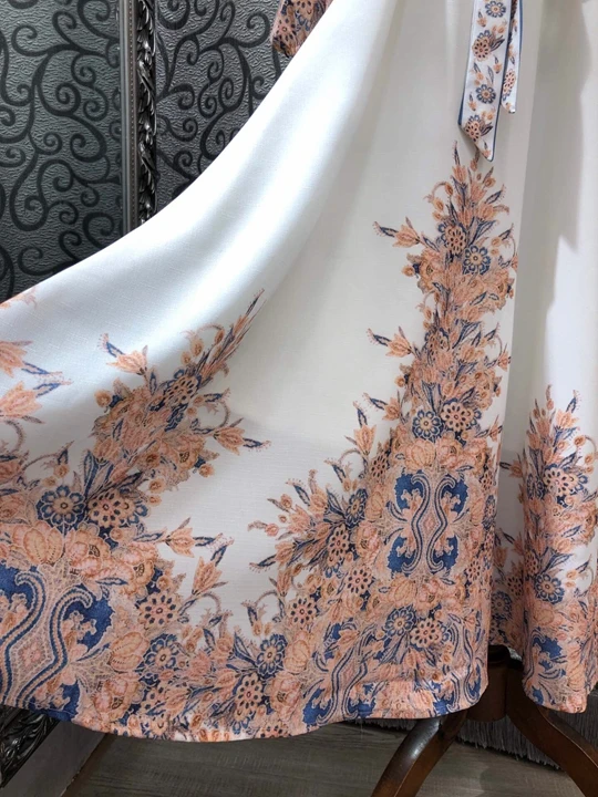 winter new women lantern sleeve lace waist print dress 1109