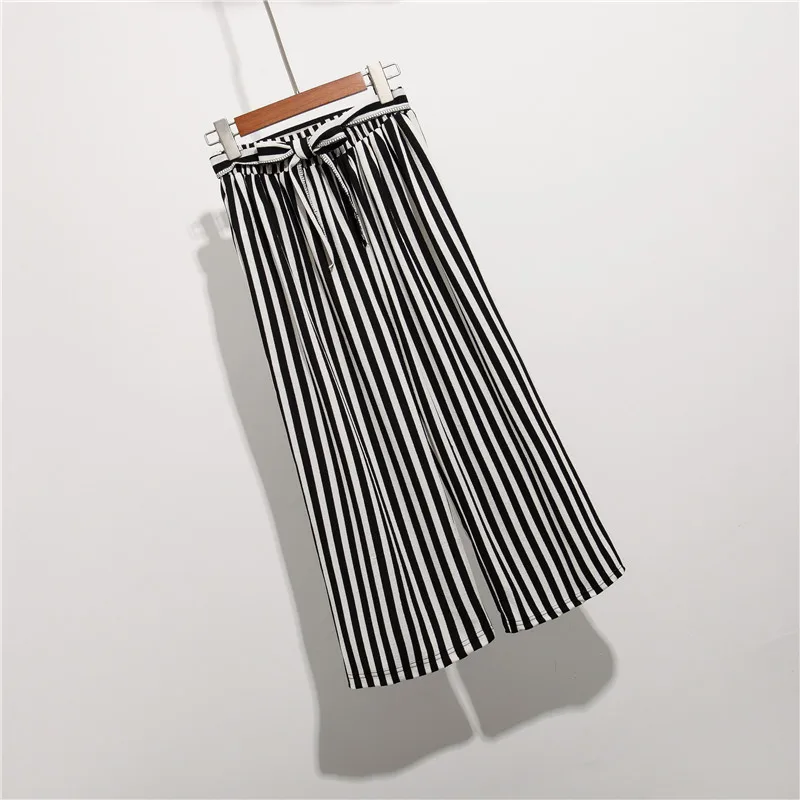 Новинка, весенне-осенние модные женские элегантные свободные длинные штаны с поясом, штаны с высокой талией и широкими штанинами cc1853