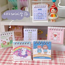 Calendário 2021 kawaii escritório desktop calendário para estudo accesseries diário para a escola lágrima calendário perpétuo planejador suprimentos
