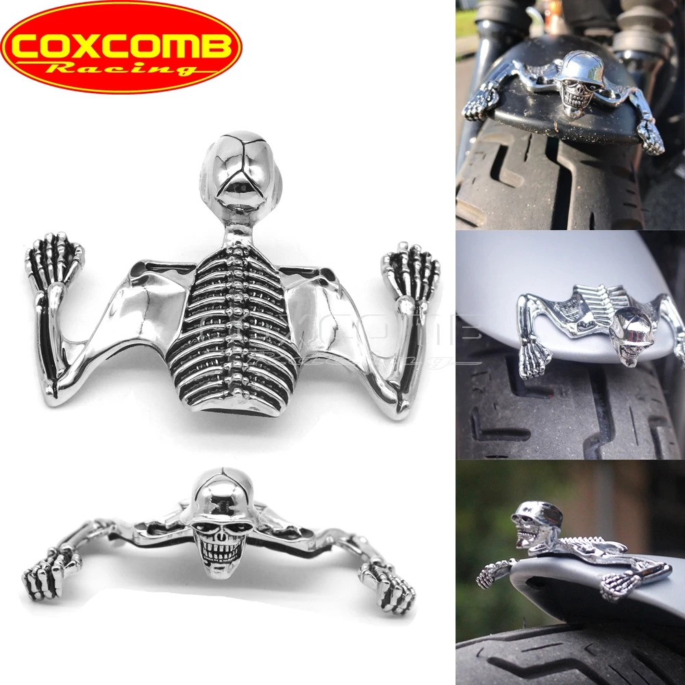 

Декоративная хромированная статуя скелета, украшение с черепом Hawk для Honda Harley Softail Sportster Cruiser Cafe Racer, брызговик, украшение
