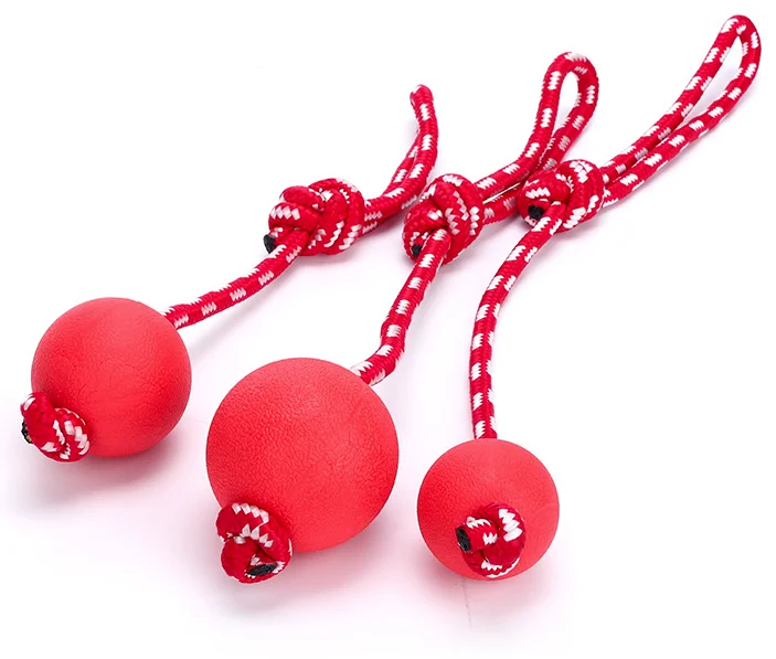 Rope ball S 5cm Твердый резиновый эластичный шарик для домашних животных, тренировочный мяч для собак, товары для домашних животных - Color: Rope ball S 5cm