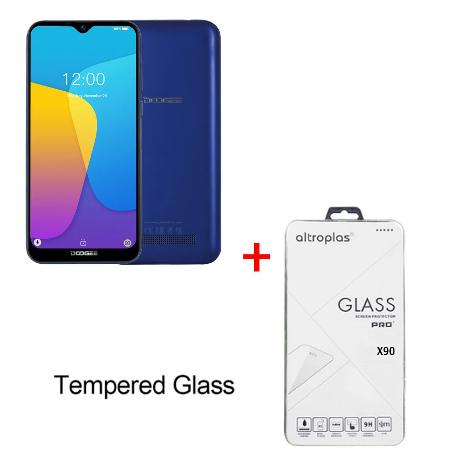 Смартфон DOOGEE X90, 6,1 дюймов, 19:9, дроп LTPS экран, смартфон, четыре ядра, 16 Гб ПЗУ, 3400 мАч, две sim-карты, 8 Мп+ 5 МП, WCDMA, Android Go - Цвет: Blue N Film