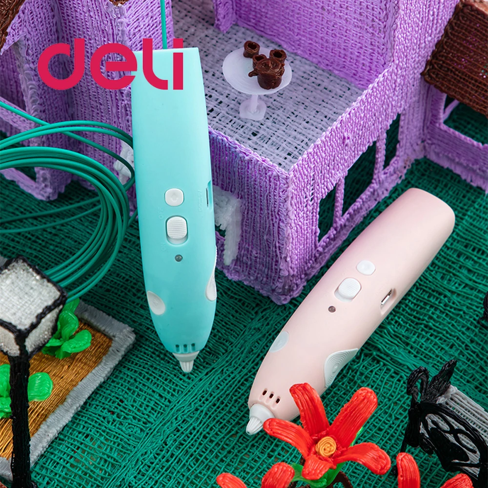Deli 1 шт. 3D печать Ручка стерео Беспроводная граффити ручка 50 м живопись поставки творческие игрушки подарки на день рождения детский 3d принтер