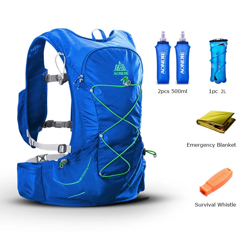 Blue 500ml 2L AONIJIE C930 Открытый легкий гидратационный Рюкзак Сумка 2L водный Пузырь для пеших прогулок кемпинга бега марафона гонки - Цвет: Blue 500ml 2L