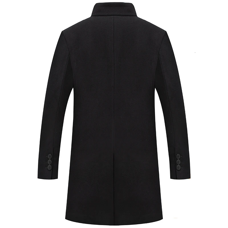 8XL плюс 6XL 5xl высокое качество длинное мужское повседневное шерстяное пальто темная Пряжка Зима Толстая теплая деловая джентльменская тонкая шерстяная куртка