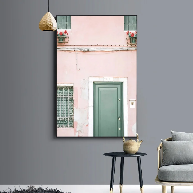 Nordic Style Pink Wall Art canvas Poster Picture Painting on Painting Home DecorPainting
