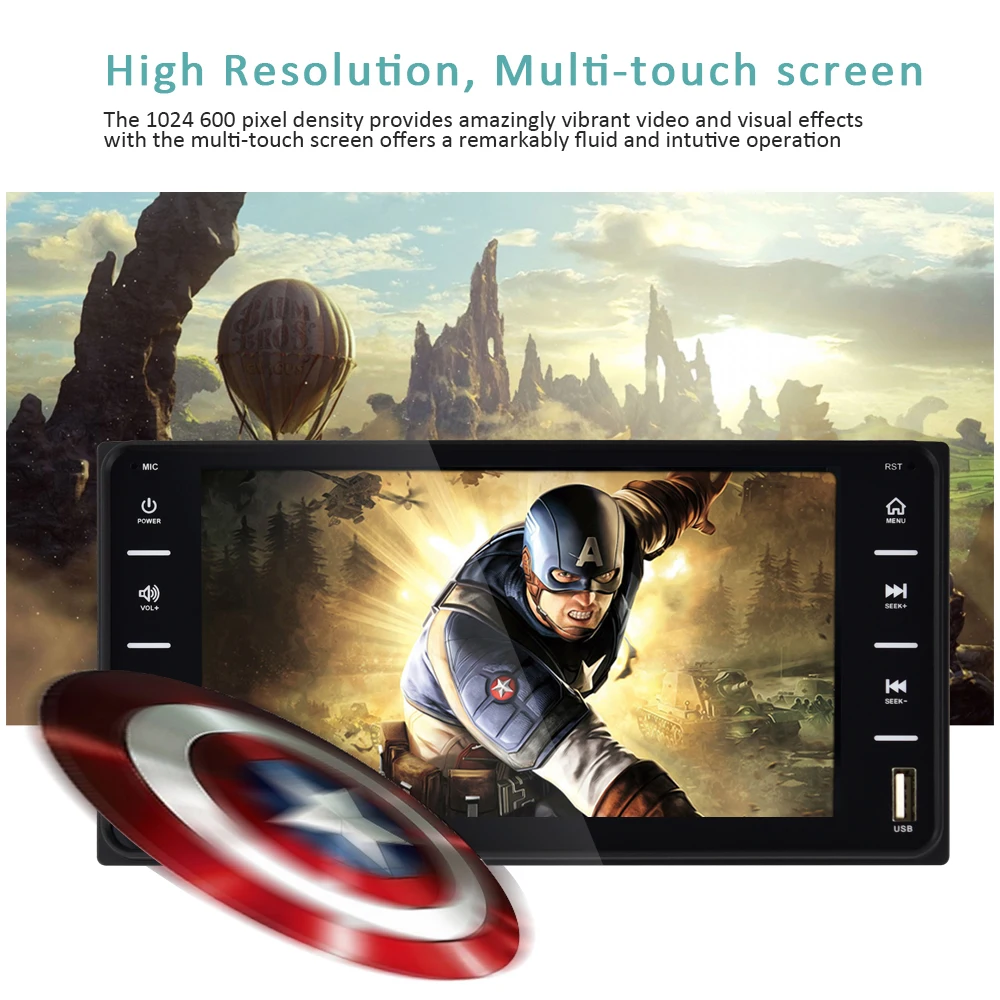 AMPrime 2 din автомобильный стерео " HD Авторадио с сенсорным экраном мультимедийный плеер FM/MP3/USB/AUX Bluetooth радио Поддержка дистанционного управления