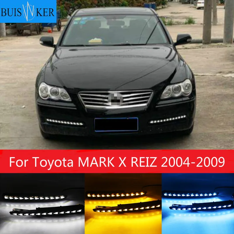 

Светодиодсветодиодный дневные ходовые огни DRL, противотуманные фары для Toyota MARK X REIZ 2004, 2005, 2006, 2007, 2008, 2009, 1 пара