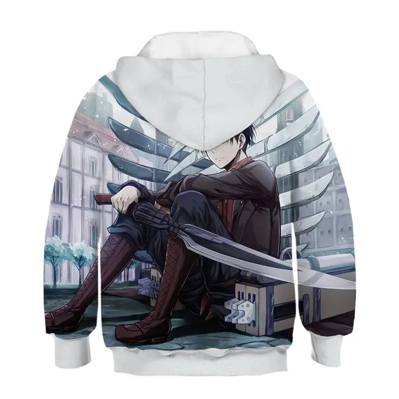 Sudadera para nios y Ниасе con estampado 3D гигантский de аниме de sangre con сомбреро Liwell Акерман