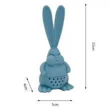 Милый ситечко для чая в форме маленького кролика, высококачественный силиконовый ситечко для заварки чая, многоразовый чайный пакетик, ситечко для чая и кофе, аксессуары для чайника