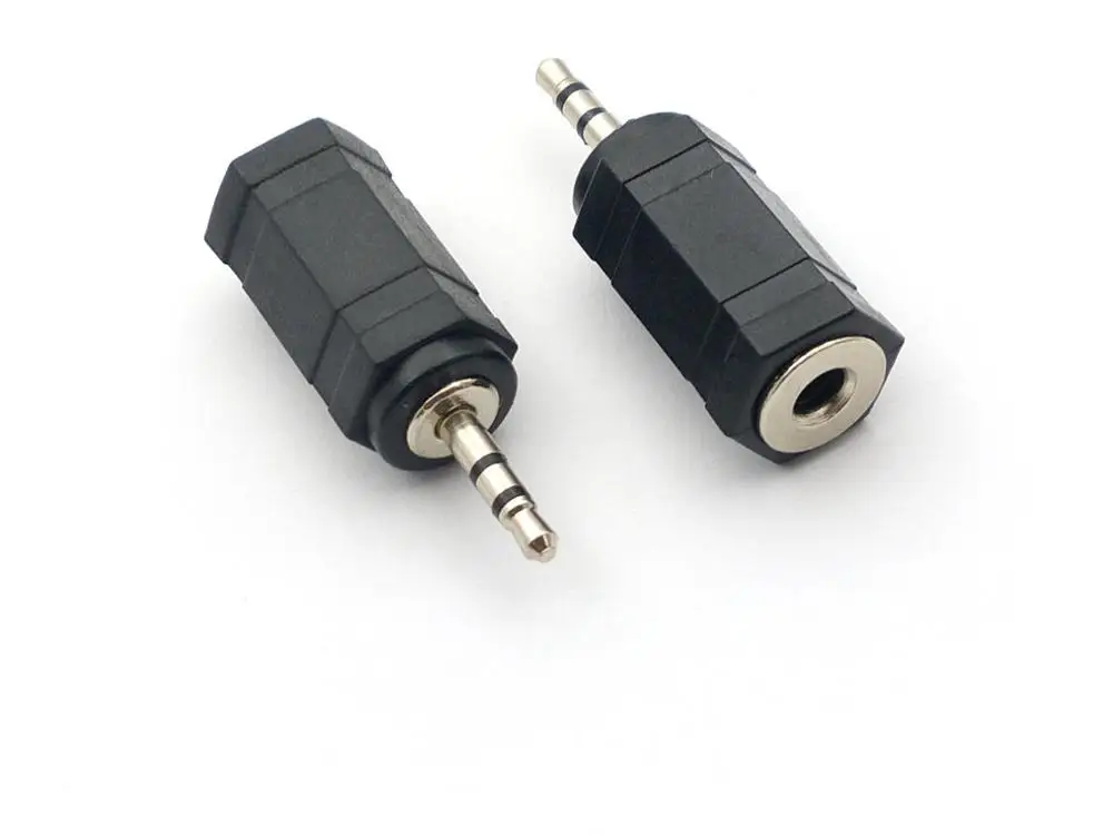 100 pcs High quality 2 5mm Plug to 3 5mm Jack adapter HEADPHONES EARPHONES connector