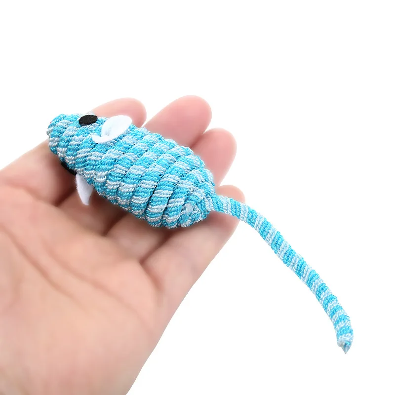 2021 New Cat Tosses Toy Hollow Tube Winding Cute Mouse Shape Home Anti-depression Rope Winding Chirping Mouse Toy Pet Supplies