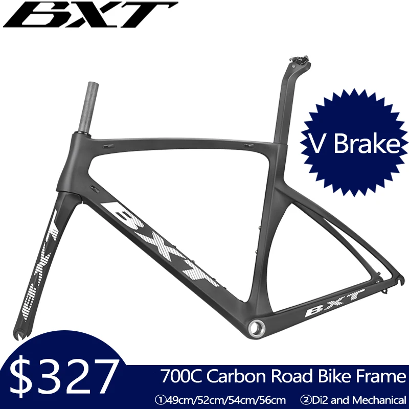 BXT New Carbon bike frame Ultralight carbon road frame 700C x 25C Full Carbon Road Frame di2 bicycle frameset fork seatpost