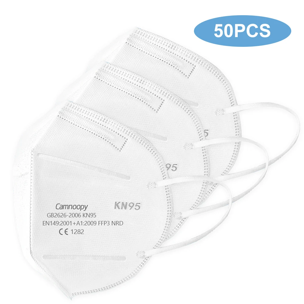 

50Pcs 99% Filteration FFP3 Face Mask Safty Face Mouth Cover KN95 Mask Anti Dust Pollution Breathable Protective Mask Men Women