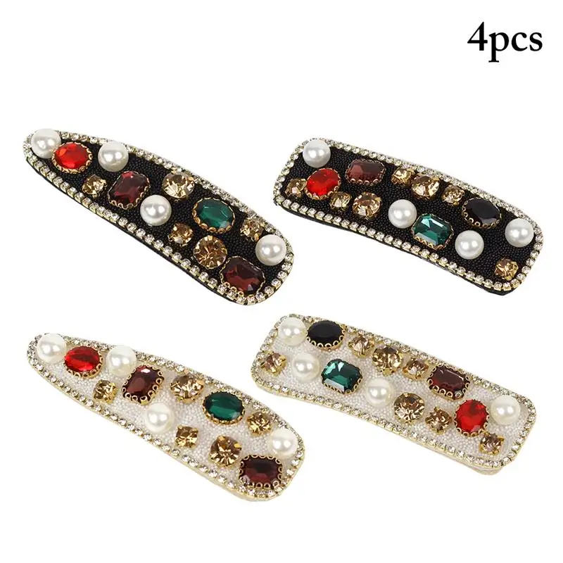 4Pcs/Set Women Ladies Girls Hair Clips Fashion Crystal Rhinestone Decor