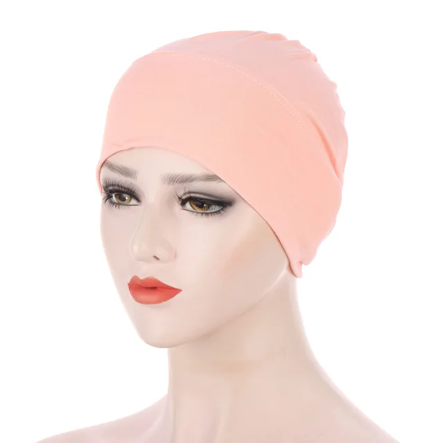 Women Plain Stretch Underscarf Cap Muslim Inner Hijab Caps Islamic Headband Turban Bonnet Musulman Femme Ready to Wear Hijabs 7