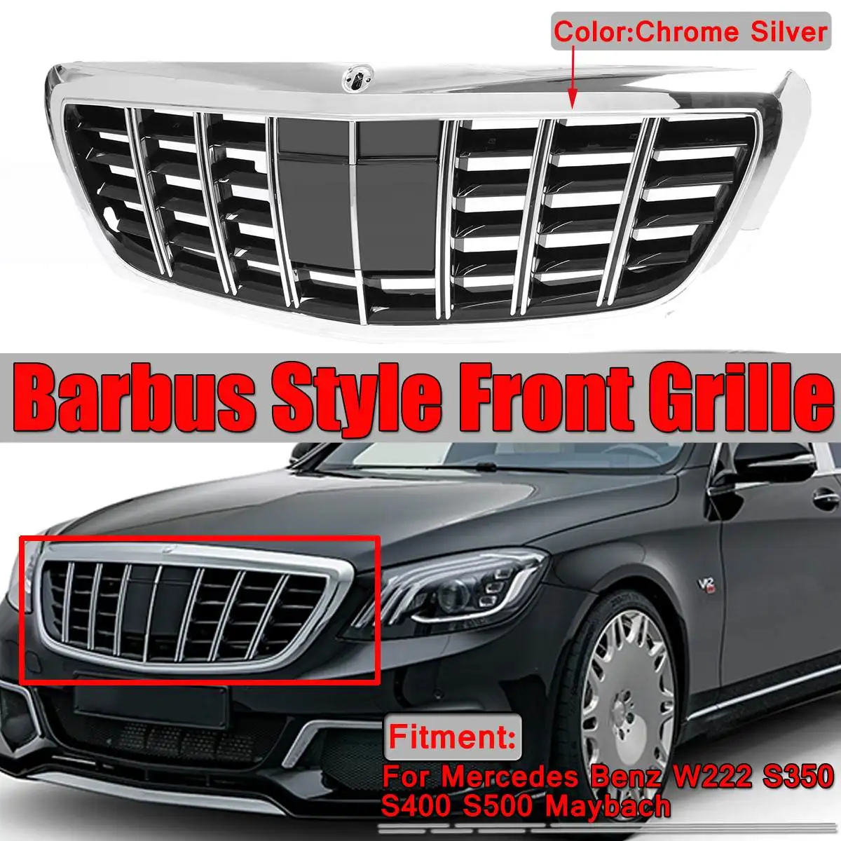 Передняя сетчатая решетка GTR GT R Style W222 для Maybach Mercedes Benz S350 S400 S500 Barbus|Гоночные