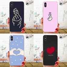 ТПУ горячие продажи любовь на пальце Kpop Сердце для Huawei Honor 4C 5A 5C 5X 6 6A 6X 7 7A 7C 7X 8 8C 8S 9 10 10i 20 20i Lite Pro(China)