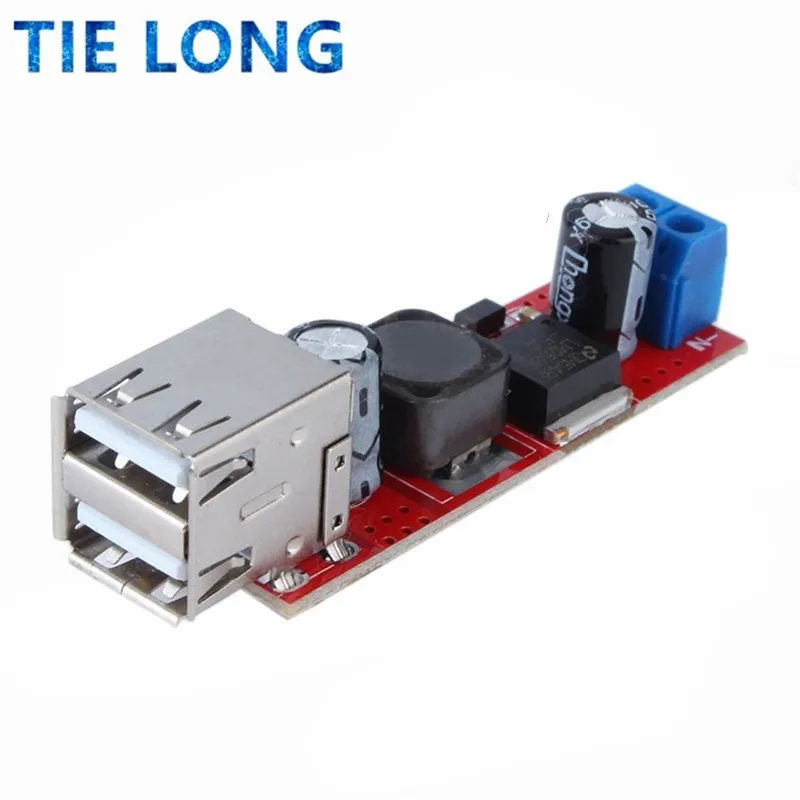 DC 6V-40V To 5V 3A Double USB Charge DC-DC Step-down Converter Module For Vehicle Charger LM2596 Dual USB