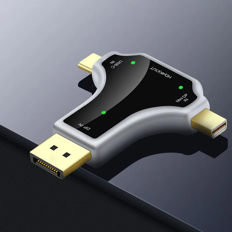 3 в 1 многофункциональный конвертер поддерживает 4K DP+ Mini DP+ USB-C к HDMI 4K x 2K выходной сигнал адаптер конвертер для Macbook