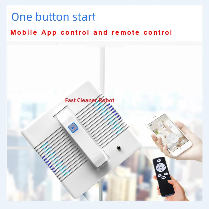 Smartphone App Control Window Cleaning Robot, Strong Suction 2800PA Vacuum Cleaner, Anti-falling,Remote Control,intelligent