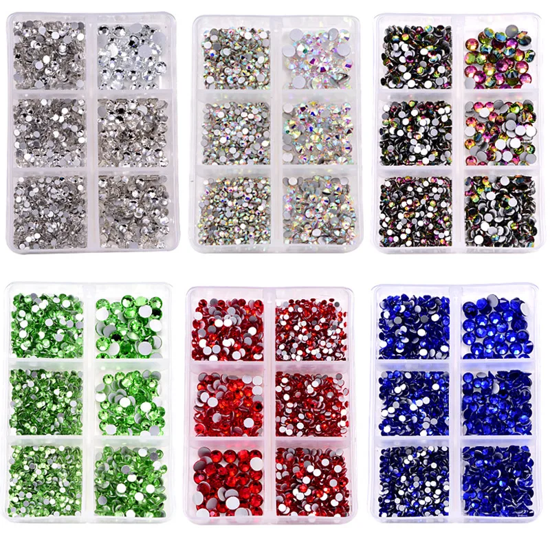Стразы для маникюра стеклянные стразы с плоской задней поверхностью смешанные