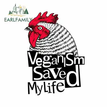 

EARLFAMILY 13cm x 9.3cm for Veganism Saved Mylife Funny Car Stickers DIY Sticker Waterproof Repair Decal Custom Printing