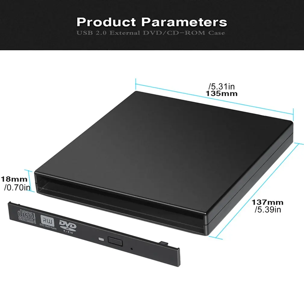 12,7 мм Usb 2,0 Внешний Dvd/Cd-Rom Оптический привод ноутбук Настольный универсальный внешний оптический диск Оптический привод