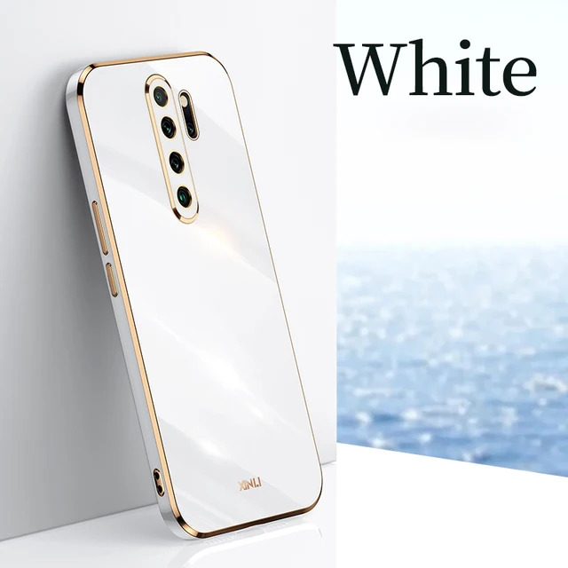 Plating Square Finger Ring Holder Phone Case On For Xiaomi Redmi Note 8 Pro 2021 New Note8 8pro Luxury Soft Silicone Stand Cover ZB White
