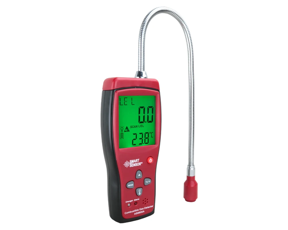 Gas Analyzer Automotive Combustible Gas Detector Gas Leakage Location Determine leak Tester + LCD Sound & Light Alarm Li-battery