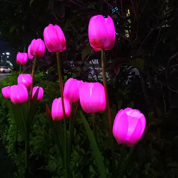 

2pcs Tulip Flower Solar LED Light Garden Outdoor Lawn Courtyard Color Change Lighting Fairy Lamp