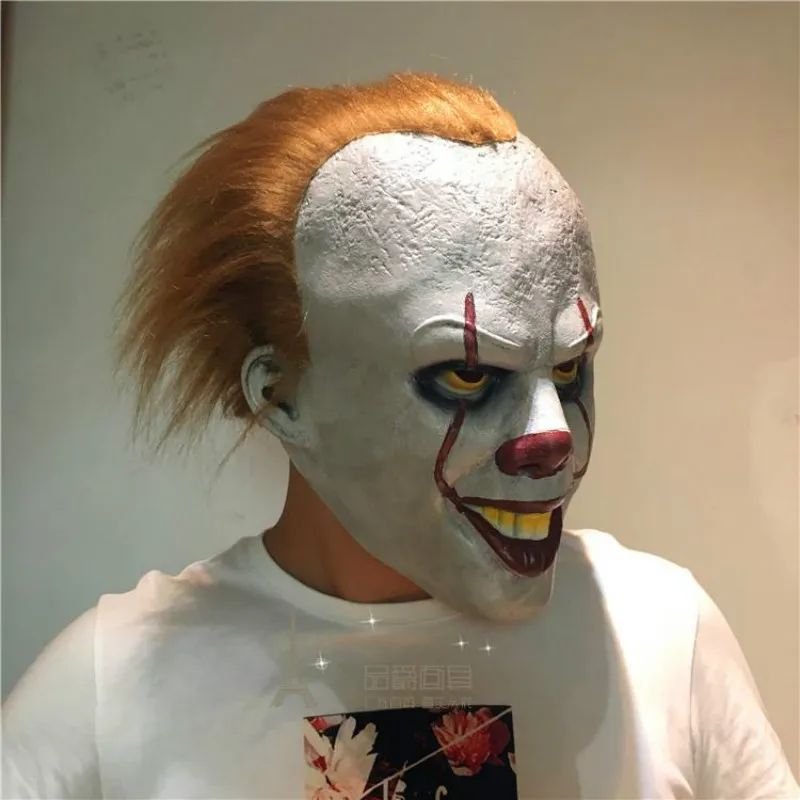 Фильм IT 2 косплей реквизит Pennywise ужас одежда для клоуна взрослый ребенок полная маска-шлем для лица Хэллоуин реквизит подарок